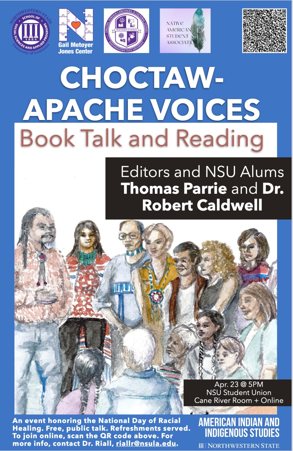 NSU alums Thomas Parrie and Dr. Robert Caldwell to give public talk about Choctaw-Apache Voices series, reception to&nbsp;follow