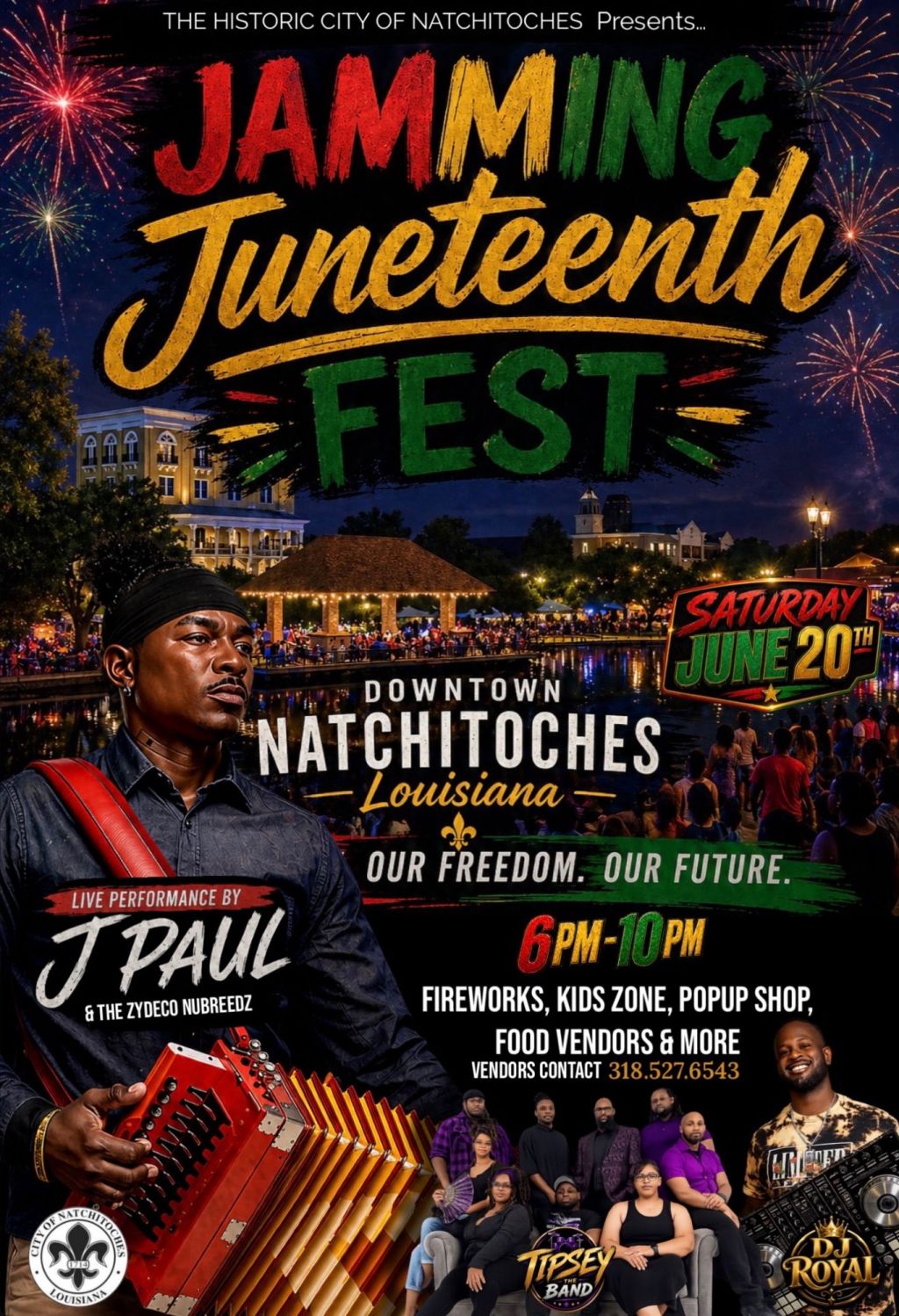 CITY OF NATCHITOCHES TO HOST 5TH ANNUAL JUNETEENTH CELEBRATION FEATURING PARADE, BASKETBALL SHOWDOWN, FESTIVAL, AND FIREWORKS