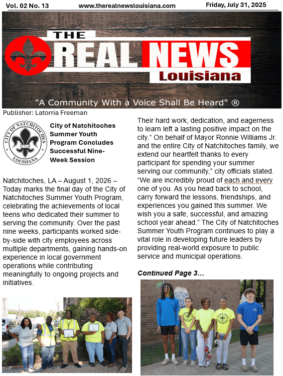 The Real News Louisiana Publication July 31, 2026